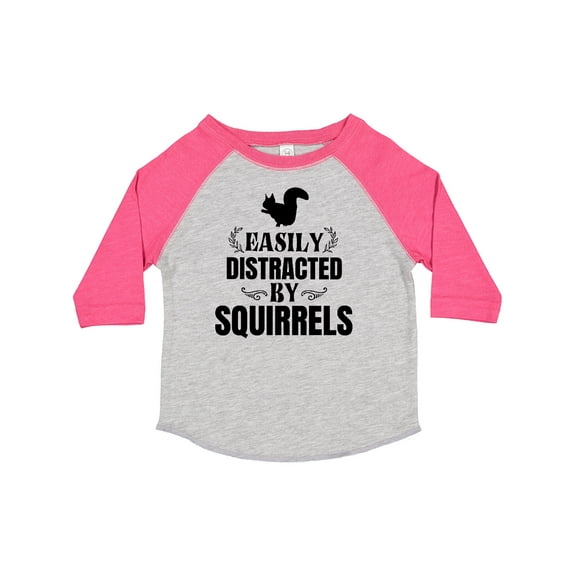 Inktastic Easily Distracted by Squirrels Boys or Girls Toddler T-Shirt