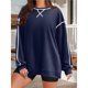 thumbnail image 4 of Sudaderas de Mujer de Larga, Cuello Redondo, Estilo Pullover, Ideales para Otoño e Invierno. con Cremallera Lateral, Perfectas para Salir. Azul Marino XXL, 4 of 10