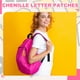 thumbnail image 5 of Parches de letras de chenille de 4", parches de iniciales de chenille blanca A-Z (letra T), 5 of 6