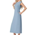thumbnail image 6 of MINTREUS Nightgowns for Women Sleeveless Maxi Long Lounge Dress Lightweight Nightshirt with Pockets, 6 of 7