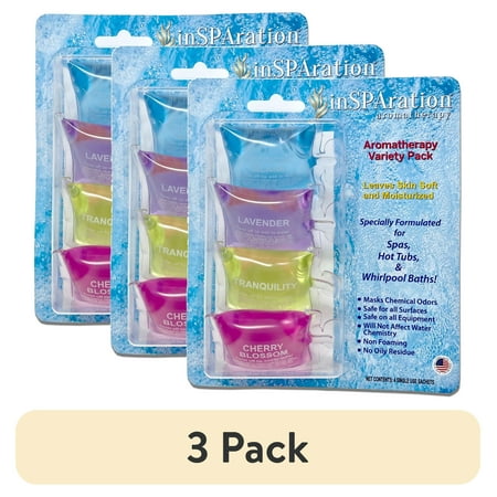 (3 pack) InSPAration Spa & Bath Aromatherapy Liquid Variety pack, 4 Scents, 4 oz Each