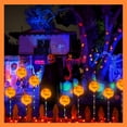 thumbnail image 3 of Upgraded 2 Pack Halloween Solar Pumpkin Lights Outdoor Decorations,More Modes Waterproof Halloween Pathway Stake Lights with Colorful LEDs, Pumpkin Decor for Garden, Yard, Party, Multicolor, 3 of 6