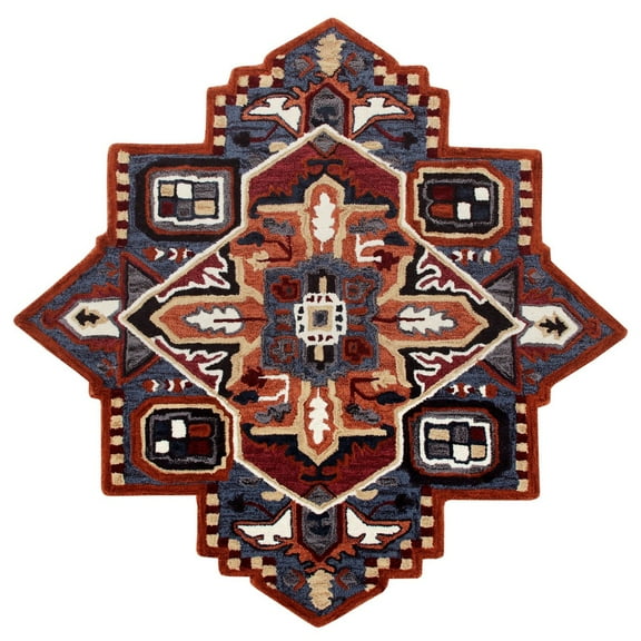 Ox Bay Selah 7' Star Rust/Navy Southwestern Hand-Tufted Indoor Area Rug