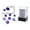 Blue, variant on Wisteria Nebula Mini Dice with White Colored Numbers 10mm (3/8in) Set of 7 Chessex