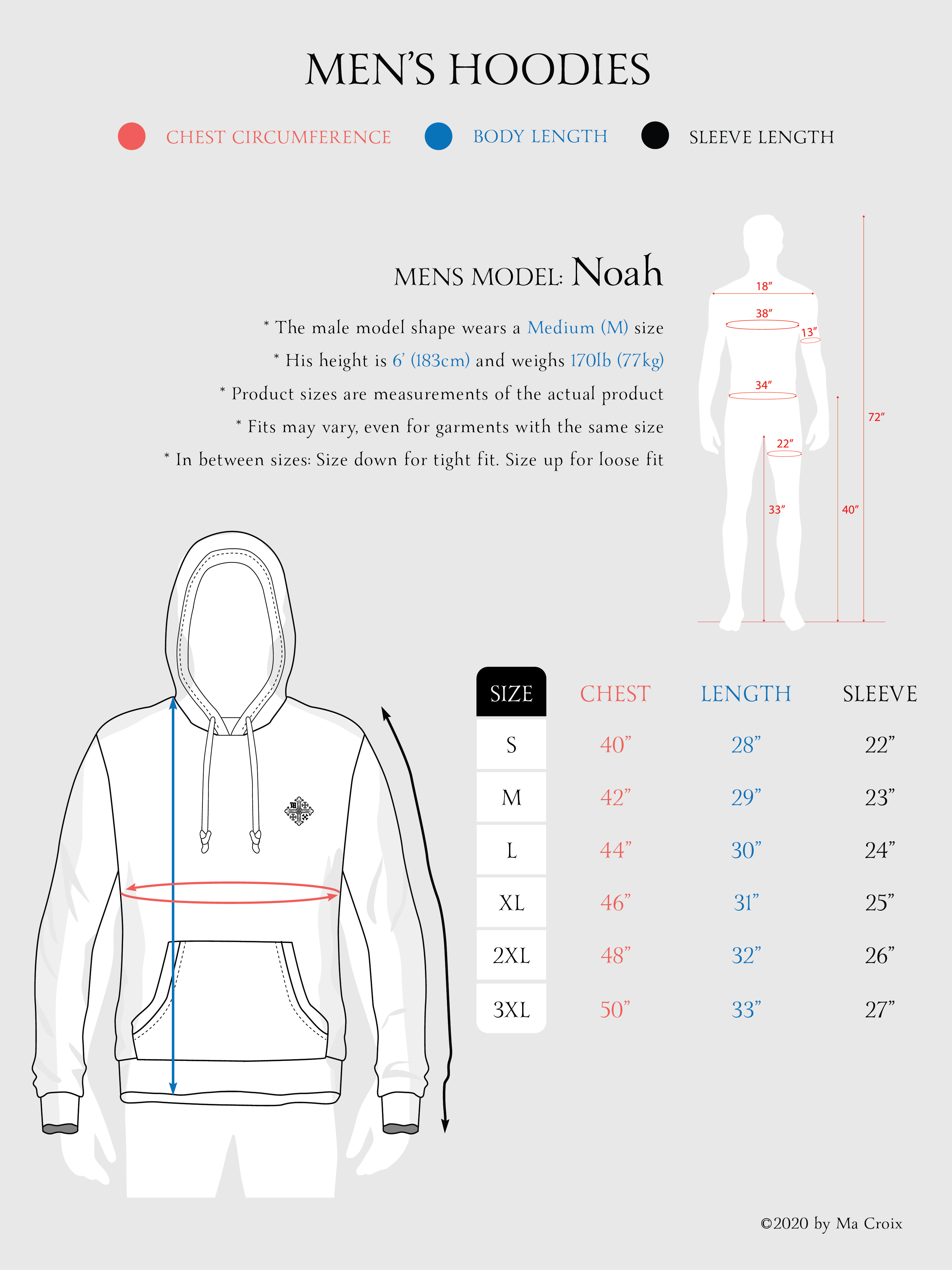 Ma Croix Mens Premium Big and Tall Pullover Hoodie Heavyweight Fleece Sweatshirt - image 4 of 4