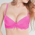 thumbnail image 2 of Ltctricy Wireless Bras for Women Seamless Spaghetti Strap Plunge Lifting Push up Lace Bralettes Comfortable Everyday Bras(Pink,42C), 2 of 4