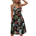 thumbnail image 2 of Aayomet Plus Size Dress Womens Casual Floral Sleeveless Sundress V Neck Tie Knot Front Spaghetti Strap Summer Dresses,Black XXL, 2 of 5