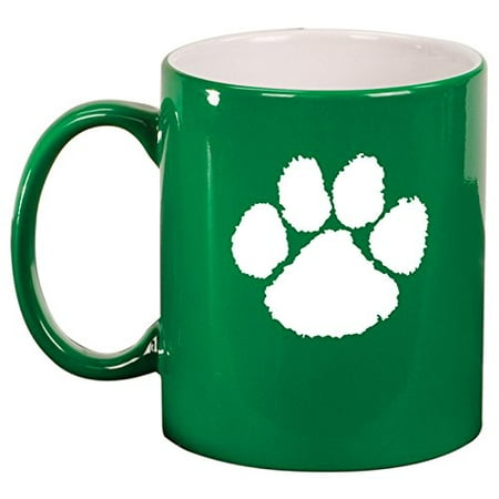 

Ceramic Coffee Tea Mug Cup Paw Print (Green)