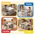 thumbnail image 3 of Kids Table and Chair Set 4-in-1 with Storage, Wooden Activity Table for , Arts, Drawing, Reading, Toddler Furniture for Playroom, , Gift for Boys & Girls (Age 3+), 3 of 8