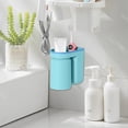 thumbnail image 3 of Wash Cups Rack Toothbrush Holder With Gargle Cup For Lovers Wall Storage Self Couple Toothbrushes Toothpaste Holder Container Wall Mounted Tooth Glass For Hoom Shower Bathroom Shelves over Toilet, 3 of 3
