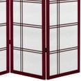 thumbnail image 4 of Oriental Furniture 6 ft. Tall Canvas Double Cross Screen - Rosewood - 3 Panel, 4 of 4