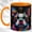 Orange, variant on Geometric Dog Face Coffee Mug, Colorful Pet Mug, Ceramic 11 oz