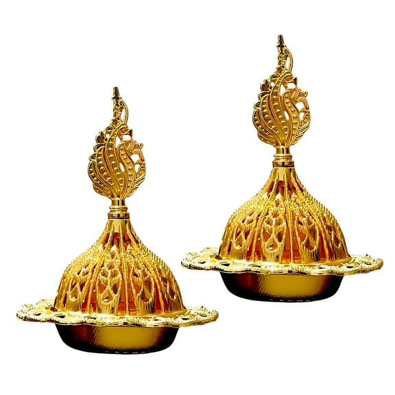 HIBIBUD 2Pcs Wax Melt Warmer,Electroplating Gold Candle Warmers,Metal Fragrancetherapy Tower Wax Melter,style1