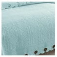 thumbnail image 2 of 3-Piece 100% Cotton Oversized Bedspread Lightweight Quilt Coverlet Embroidery Farmhouse Bedding Set (TW Mint Green Blue, Queen (100"x106")), 2 of 9