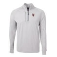 thumbnail image 2 of Men's Cutter & Buck Heather Gray New York Mets Big & Tall Adapt Eco Knit Stretch Recycled Quarter-Zip Pullover Top, 2 of 3