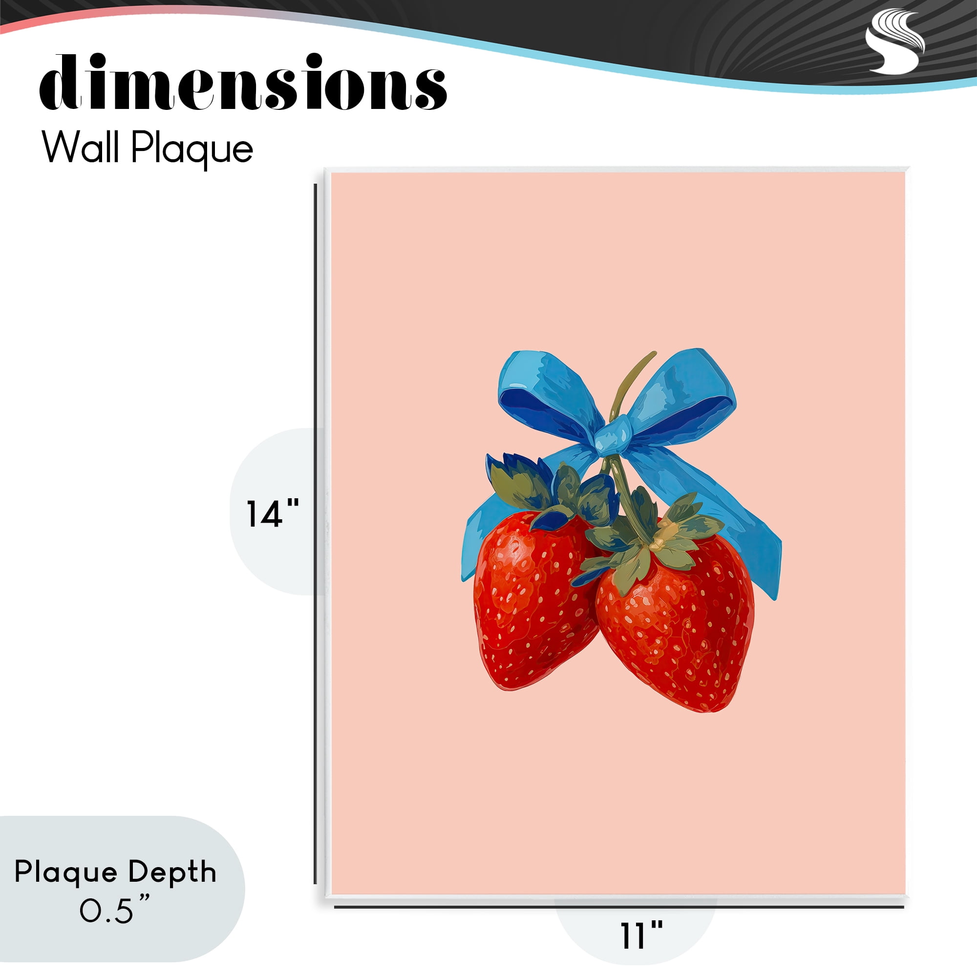 Stupell Industries Strawberry Pair with Blue Bow Wall Plaque Art, design by Imagine It Images