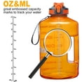 thumbnail image 2 of 1 Gallon Motivational Sports Water Bottle with Time Marker, BPA Free 128oz Leak Proof Jug, Black, Plastic, 128 ounces, Fitness, Sports, Outdoor Activities, 2 of 7