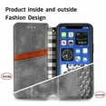 thumbnail image 6 of Dteck for Apple iPhone 12 Pro / 12 Premium Leather Case, Shockproof Wallet Cover Magnetic Flip Case Cash & Card Slot PU Leather Phone Cover (Gray), 6 of 7
