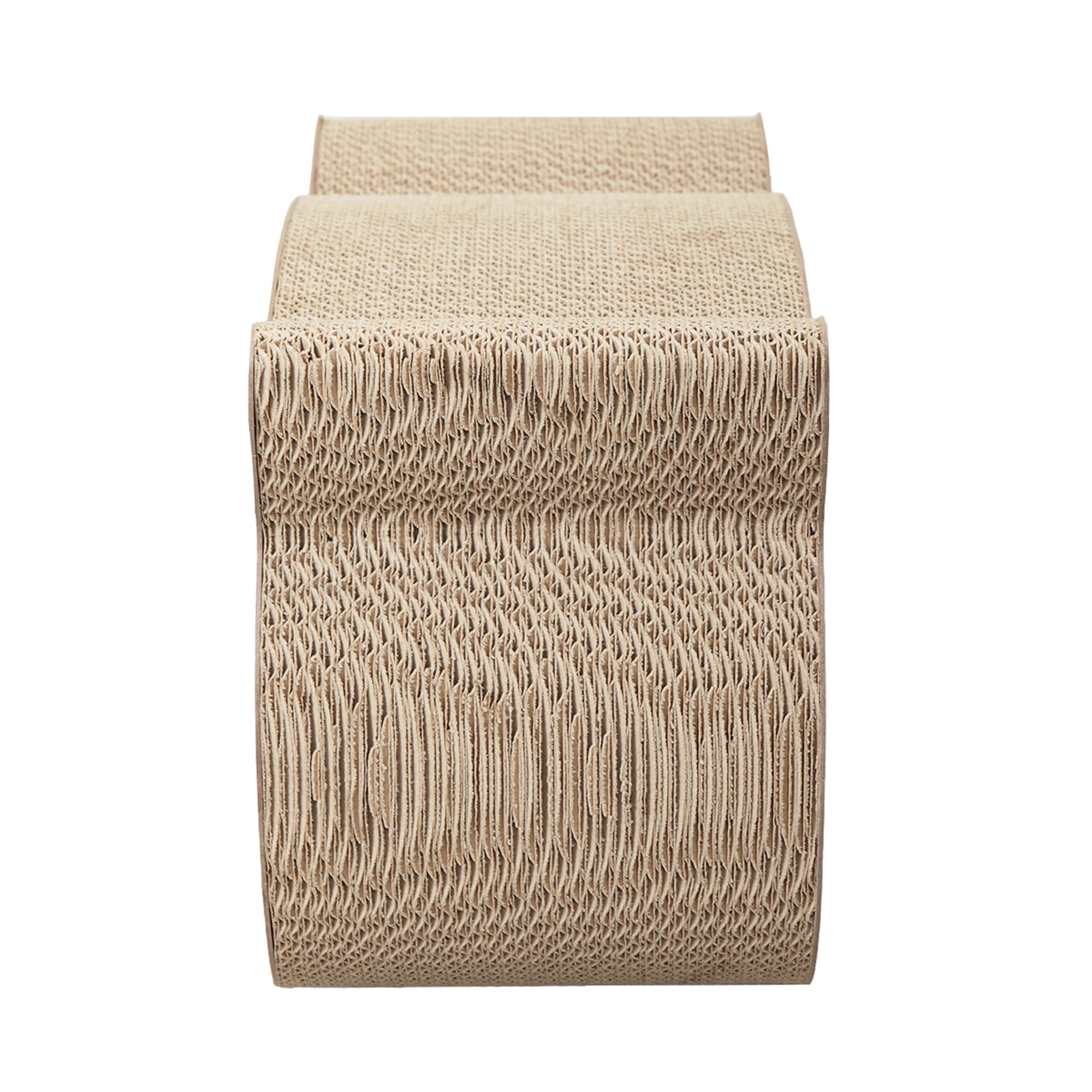 resenkos 18" Cat Scratcher Lounge, Cat Scratching Pads Cardboard for Indoor Cats, Scratch Pad with Catnip, Cat House Bed Couch, Beige