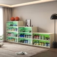 thumbnail image 5 of Shoe Storage Box, 3-Tier Wooden Shoe Box with RGB Led Light , Shoe Organizer Storage Box with Flip Glass Door for Shoe Collection, 5 of 5