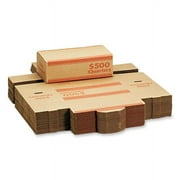 MMF Industries Corrugated Cardboard Coin Transport Box, Lock, Orange, 50 Boxes-Count