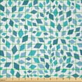 thumbnail image 2 of Ambesonne Teal Fabric by the Yard Microfiber, Abstract Mosaic Blue Tones, 10 Yards, Slate Blue Turquoise, 2 of 2
