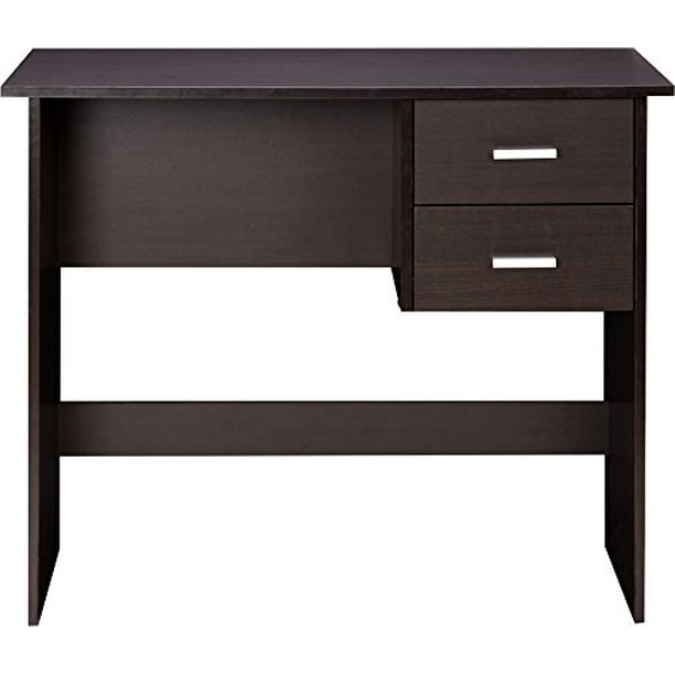 comfort products 507005es modern writing desk with 2 side drawers