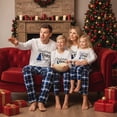 thumbnail image 2 of Matching Christmas Pajamas for Family Long Sleeve Tree Graphic Tops + Plaid Pants Set Loungewear, 2 of 7