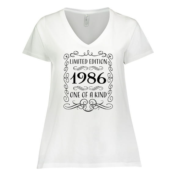 Inktastic Limited Edition 1986 One of a Kind Women's Plus Size V-Neck T-Shirt