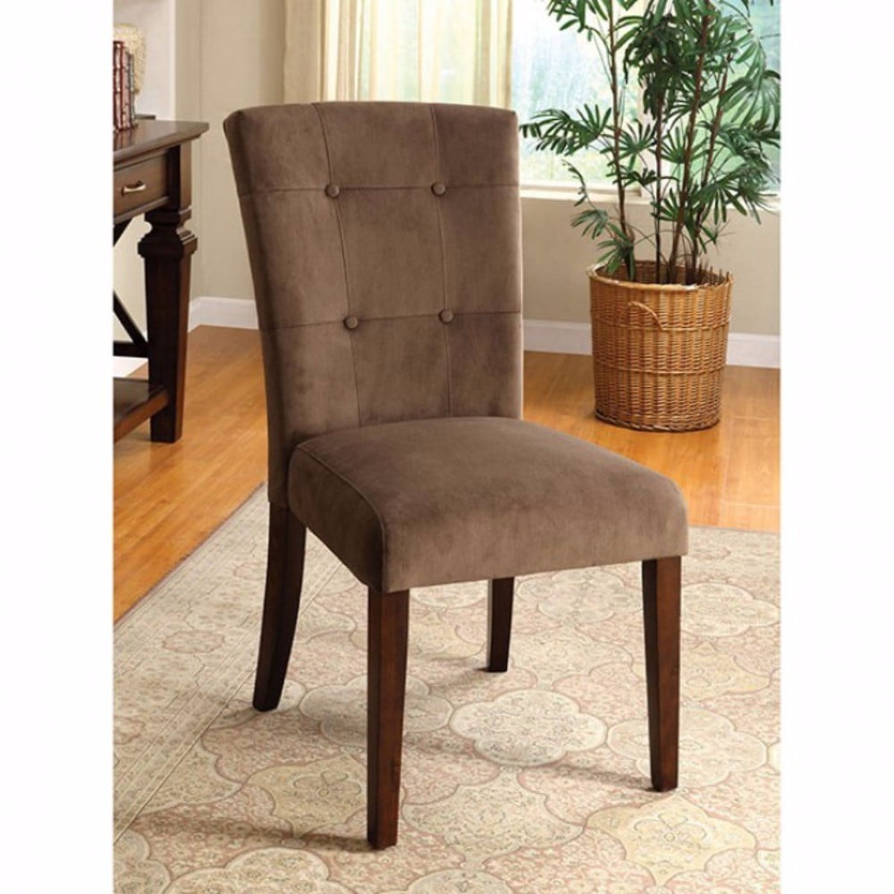 Contemporary Side Chair, Dark Brown Velvet, Set Of 2 - Walmart.com