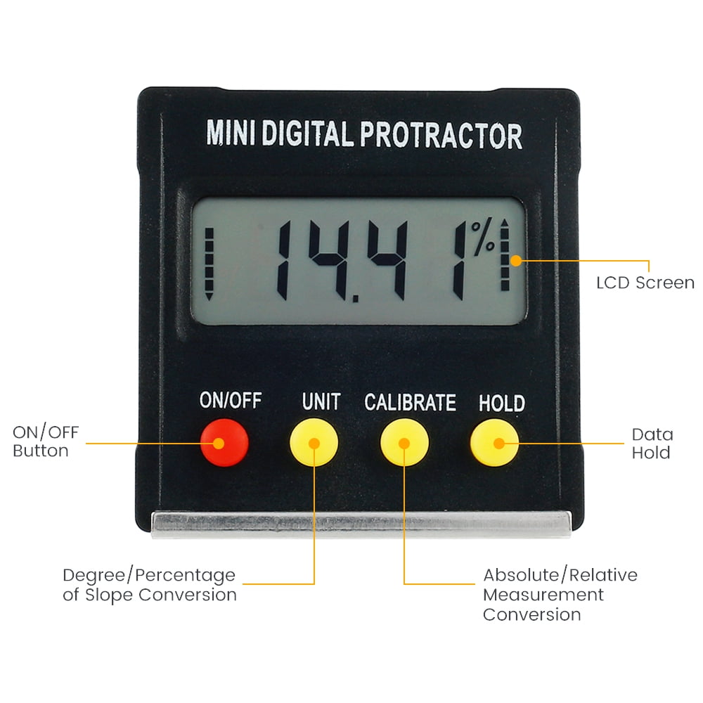 Magnetic Digital Protractor Angle Finder Bevel Level Box Inclinometer Meter M7G4
