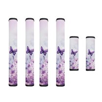 SEANATIVE Neoprene Fridge Microwave Door Handle Covers Set of 6 Protective Electrical Appliance Decor Handles Waterproof Kitchen Decorations Keep Off Smudges Fingerprints, Butterfly Flowers Violet