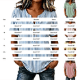 thumbnail image 4 of Endives Women's Short Sleeve T-shirt Womens Striped T Shirts Plus Size Short Sleeve V Neck Summer Loose Tops Button Blouse T Shirts for Women Summer Sale, 4 of 6