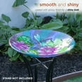 thumbnail image 5 of Alpine Corporation 18" Lotus Dragonfly Painted Glass Birdbath Bowl, Multicolor, 5 of 10