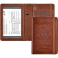 thumbnail image 2 of Passport and Vaccine Card Holder Combo,Cover Case with CDC Vaccination Card Slot, Leather Travel Documents Organizer Protector, with RFID Blocking, for Women and Men, 2 of 8