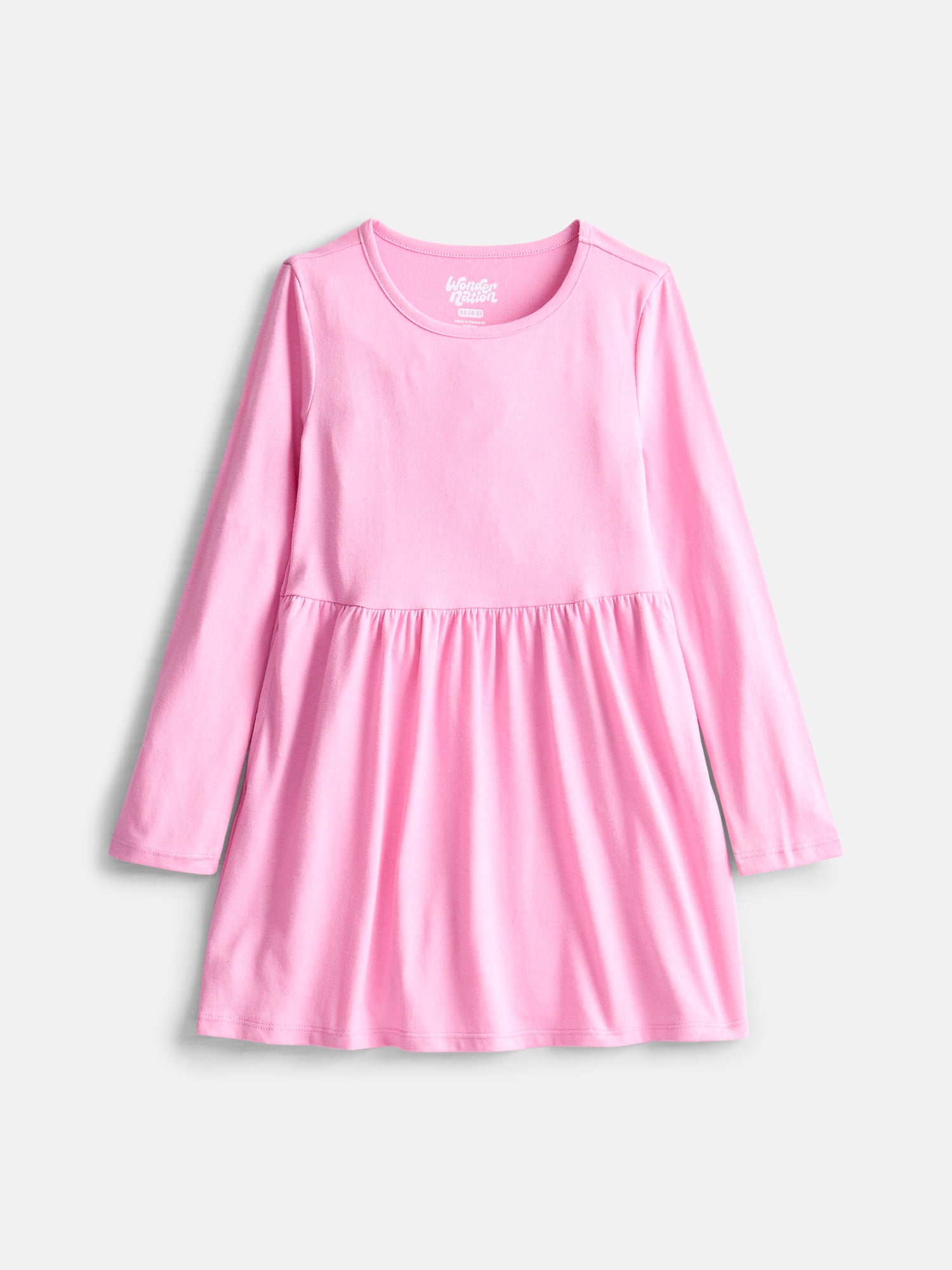 Wonder Nation Girls Long Sleeve Dress, 2 Pack, Sizes 4-18 & Plus