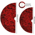 thumbnail image 3 of FMSHPON Natural Red Rose Xmas Christmas Tree Skirt Stand Mat for Holiday Party Decoration Indoor Outdoor 48 inches, 3 of 6