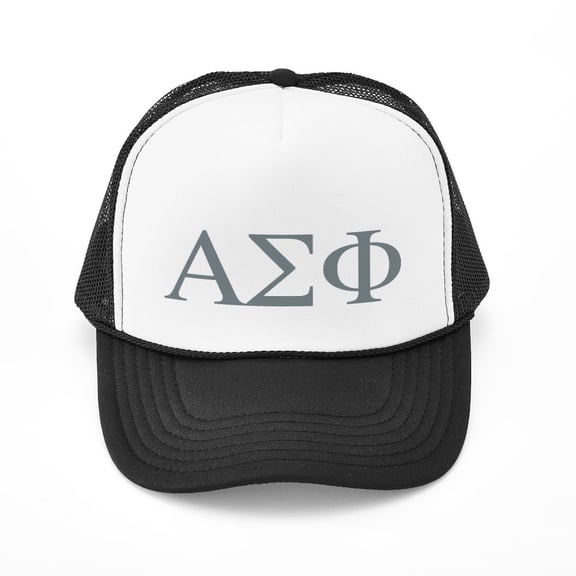 CafePress - Alpha Sigma Phi Greek Stone - Adjustable Unisex Printed Trucker Hat with Mesh Back