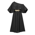 thumbnail image 5 of PBFRDSJ Women's Casual Off Shoulder Lantern Long Sleeve High Waist Wide Leg Jumpsuit With Braided Belt for Daily Vacation Party, 5 of 6