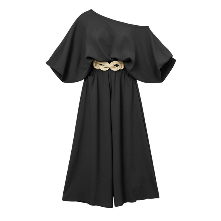 matching sets flowy dresses holiday clothing Gealkoca Women Summer 2 Piece Outfits Off Shoulder Top Flowy Wide Leg Pants Set Vacation Travel Outfits Women Solid Color Matching Lounge Sets,