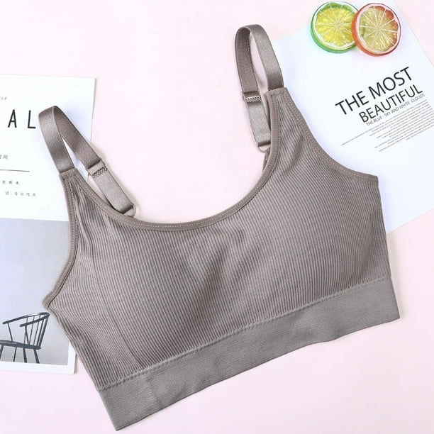 Keyhole Bra Women's Solid Color Cross Vest Type Sexy No Steel Ring Bra  Gathering Breast Protection Underwear, Grey, Medium : : Clothing,  Shoes & Accessories