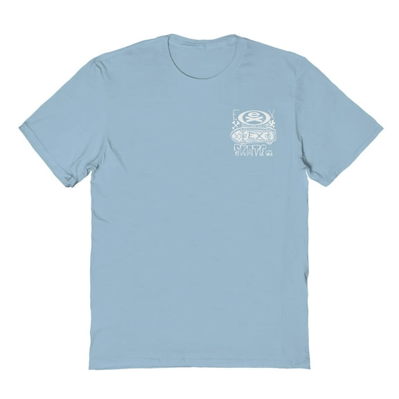 Extreme SoCal Wheels Skate Co Logo Graphic Light Blue Men's Cotton T-Shirt