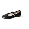 thumbnail image 5 of Avrnliq Black Mary Jane Flats for Women Square Toe Adjustable Buckle Comfortable Work Office Casual Shoes PU Faux Leather,Size 40, 5 of 9