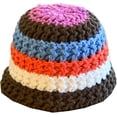 thumbnail image 6 of CoCopeaunts Bucket Hat Mix Colors Strip Autumn Winter Handmade Thick Knit Bowler Hat Matching Foldable Floppy Fisherman Hat, 6 of 8
