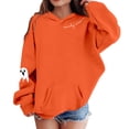 thumbnail image 3 of LRen Halloween Themed Hoodies for Girls Halloween Graphic Hooded Sweatshirts Oversized Long Sleeve Pullover Sweatshirt Kids Preppy Back to school, Halloween, Christmas Hooded Blouse, 3 of 5