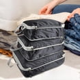 thumbnail image 3 of Compression Luggage Organizer Wear Resistant Expandable Toiletry Bags Waterproof Black, 3 of 8