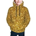 thumbnail image 5 of Kll Unisex Kids Boys Girls Hooded Pocket Pullover Hoodies-Gold Glitter, 5 of 9