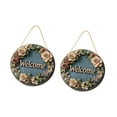 thumbnail image 4 of TISHITA 2Pcs Floral Welcome Signs 2D Front Door Door Hanger Signs Wall Signs 7.87inch Entryway Office Wood Plaque for Classroom Window Blue, 4 of 8