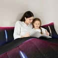 thumbnail image 5 of Manfei Gradient Light Bedding Comforter Set,Teens Colorful Neon Twin Comforter Sets,Blue Orange Black Bedding Set For Boys Kids,Microfiber Bedroom Decor Reversible,2pcs, 5 of 8