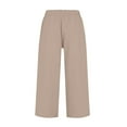 thumbnail image 5 of Lumtrix Womens Wide Leg Capri Pants 2026 Spring Summer Baggy High Waisted Trendy Cropped Trousers with Pockets Camel S, 5 of 7